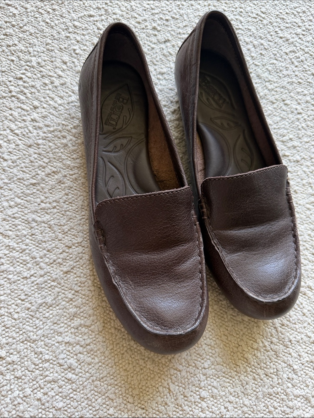 Born Women’s Dark Brown Leather Slip-On Loafers Size 8
